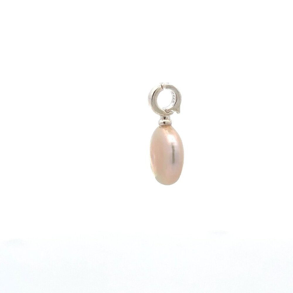 925 Sterling Silver Charm Freshwater Pearl Pendant Charm - Picture 6 of 12